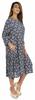 Bimba Printed Flared Midi Dress For Women Rayon Crepe Casual Summer Dress