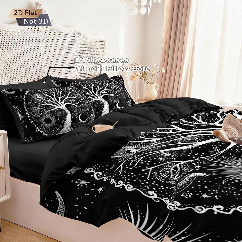 Customizable Tree of Life 3D Flannel Duvet Cover Set - 3-Piece Home Textile