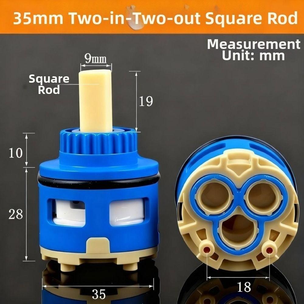 35mm Size Faucet Valve Core Watersaving Leak Proof Faucet Cartridge Double Output Hot/Cold Water Mixed Shower Switch