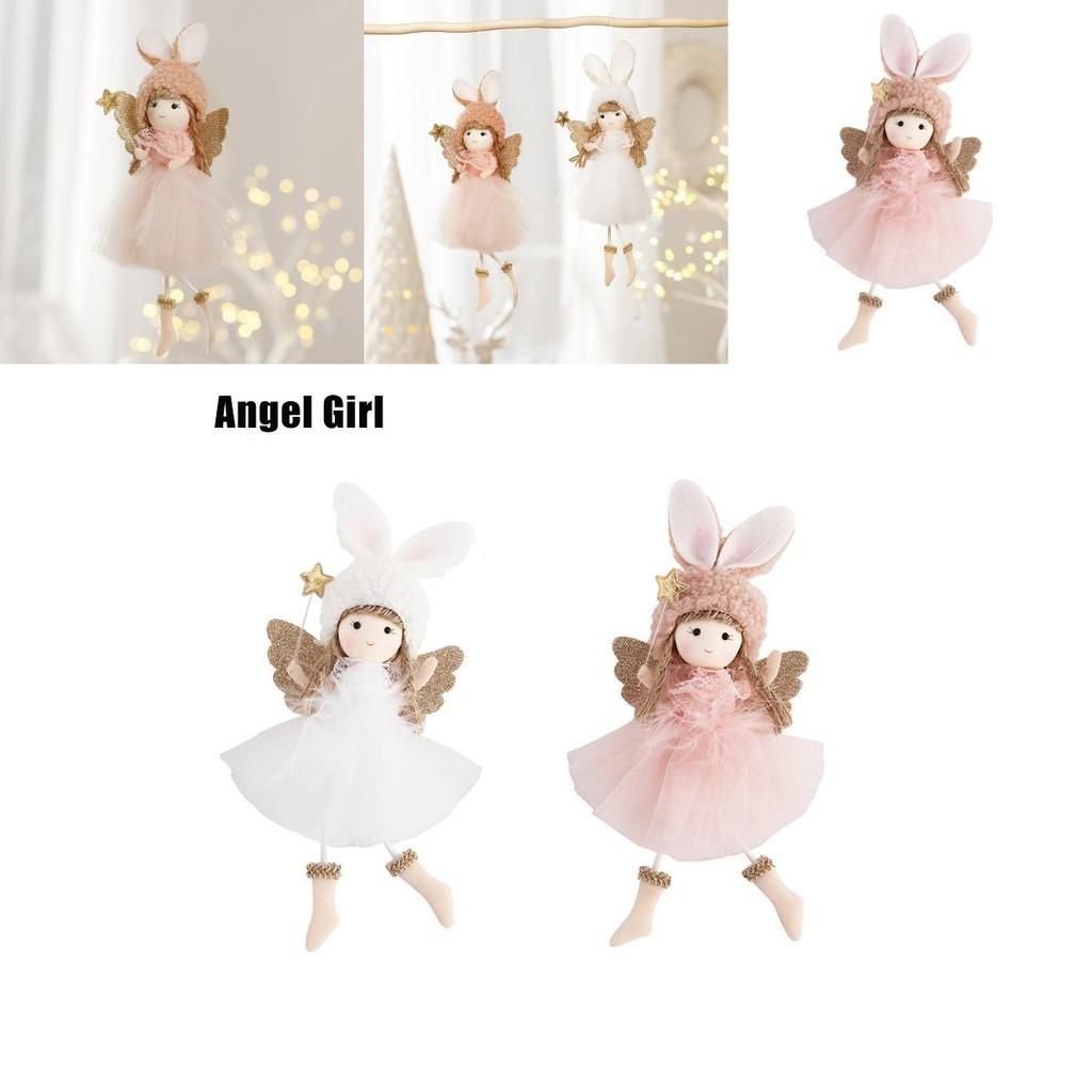 Adorable 7.5in Christmas Angel Plush Doll Pendant For Xmas Tree Decor
