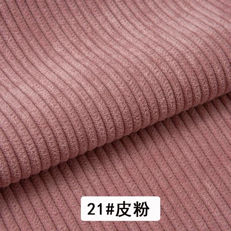 Corduroy Fabric Plain Medium Thick Strip Winter By The Meter for Clothes Bags Pant Shirts Sofa Sewing Soft Cloth Wearable Yellow