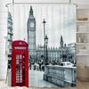 Retro Paris Tower and Flowers Shower Curtain Print Modern Nordic Minimalist Polyster Home Decor Bathroom Curtain with Hooks