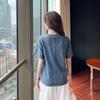 Sommer Damen locker V-Ausschnitt Jeansjacke - Kurzärmelig & Vielseitig