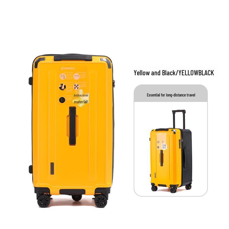32-Inch Large Capacity Durable Leather Trolley Case with Combination Lock for Men & Women