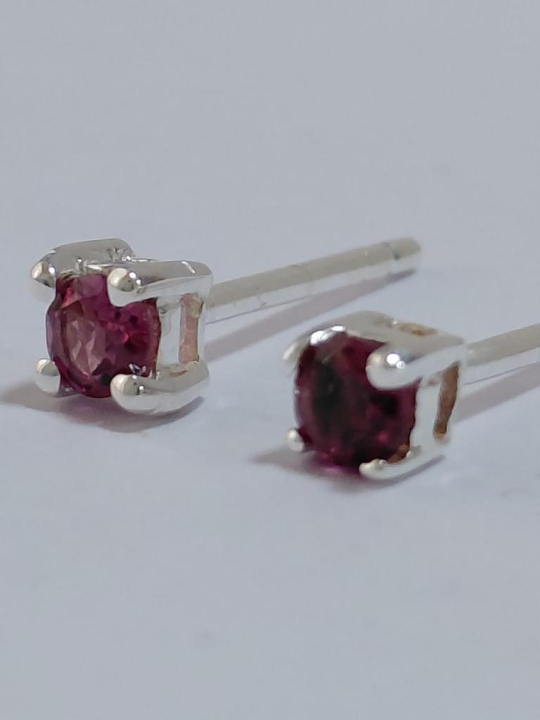 Orecchini a lobo con Pietra Preziosa Rotonda in Argento Sterling 925 Placcato Rodio Gioielli Minimalisti Regalo per Donne