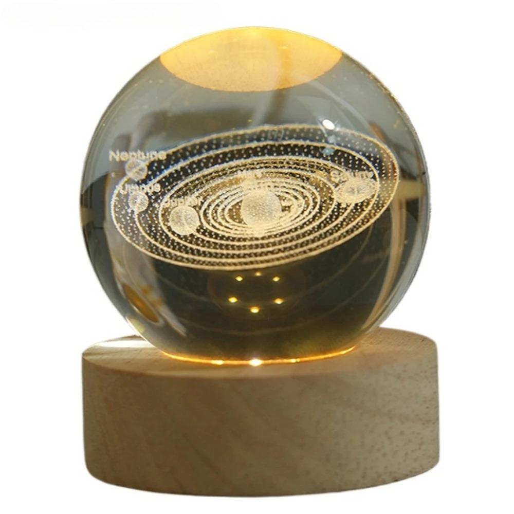 Unique 3D Crystal Ball Light with Galaxy and Planetary Projection USB Night Light Suitable for Desktop Decoration and Home Decor