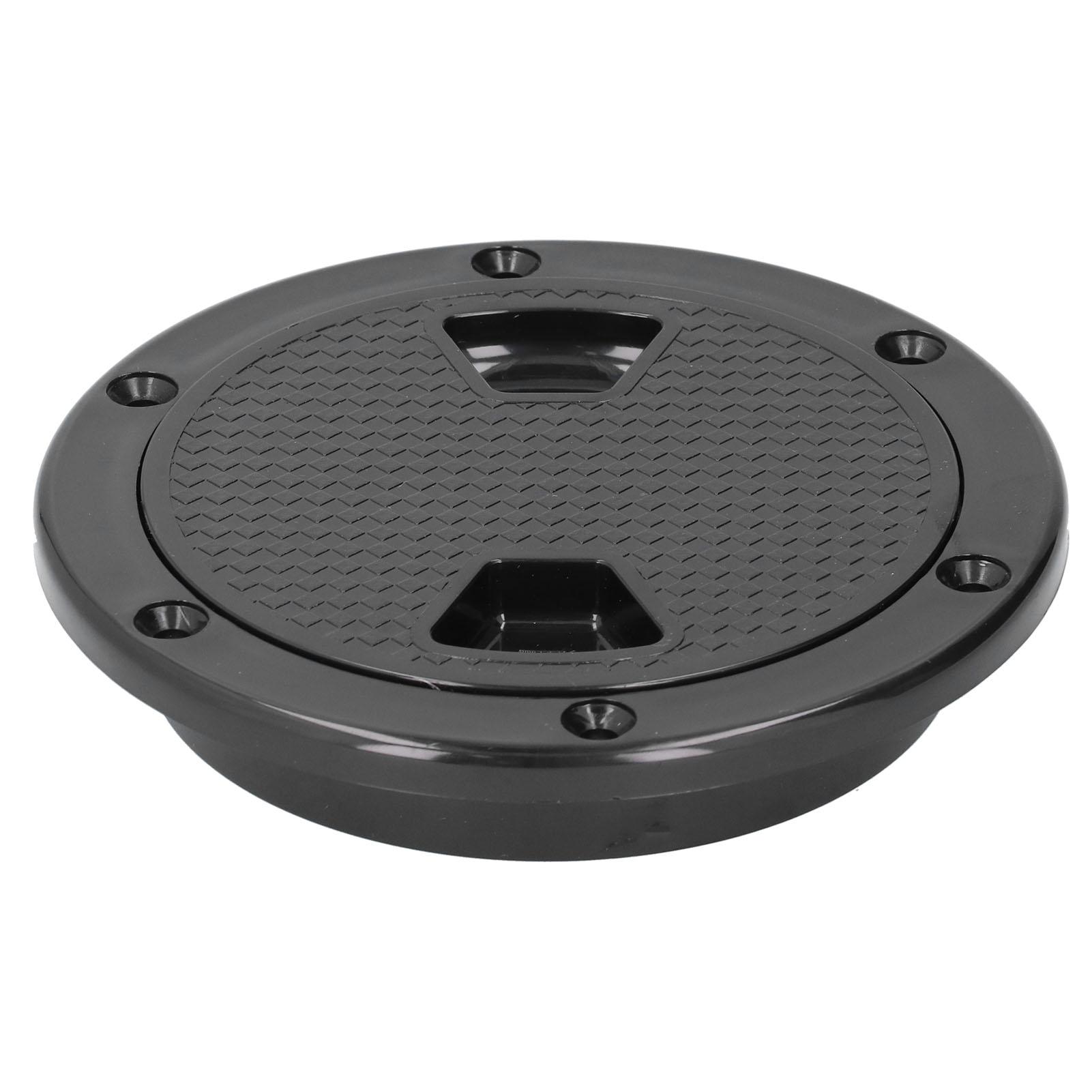 

4in Boat Deck Plate ABS Round AntiUV Inspection Hatch Cover Marine Accessory Black