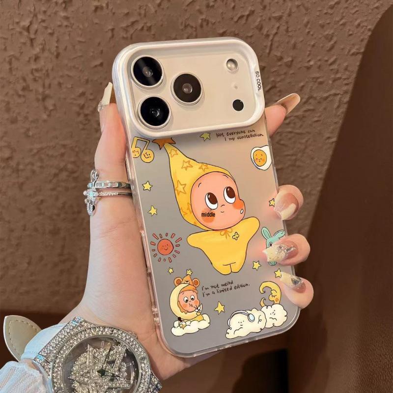 Trendy Cartoon Flower Rabbit Star Phone Case for iPhone 17, 16 Pro, 15 Pro, 14, 13 iPhone 16 Pro Max