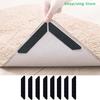 8/16Pcs Anti-slip Mat Sticker Anti Curling Rug Pads Reusable Carpet Washable Floor Carpet Corner Clip Fixed Grippers Tape