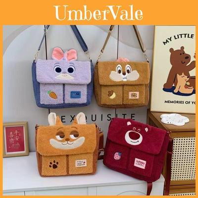 Zootopia Judy Nick Plush Crossbody Bag With Embroidered Cartoon Pattern Perfect For Daily Use