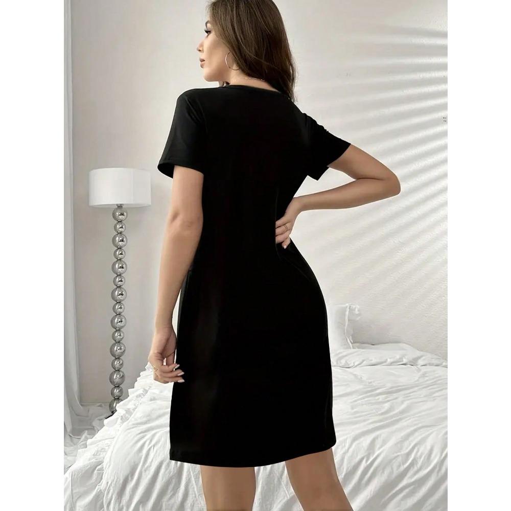Summer Women's Leopard Print Heart-shaped Print Casual Dress