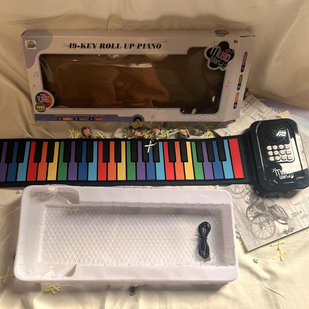 49-Key Folding Silicone Hand-Rolled Piano for Kindergarten Students