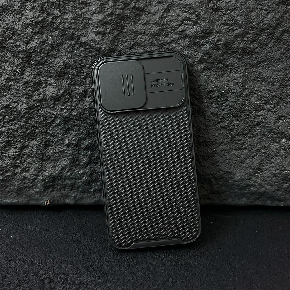 Luxury Slide Camera For MagSafe Magnetic Stripe Armor Case For iPhone 16 15 14 13 12 Pro Max Plus Mini 11 Wireless Charger Cover
