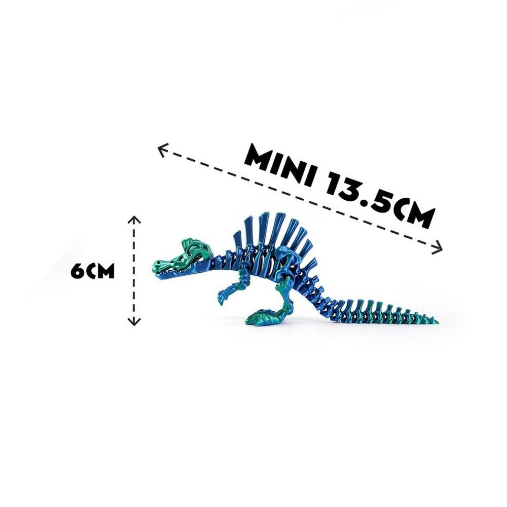 Multi-Color 3D Printed Echinosaurus Dinosaur Mini Size Bone Model Movable Dragons Figurine Movable Joints Desktop Craft