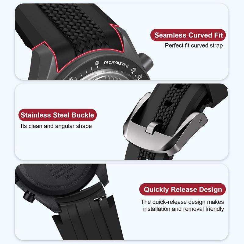 20mm Silicone Strap for Omega x Swatch Speedmaster Moonswatch No Gap Replacement Curved End Band for Omega X Swatch WatchBand\[[