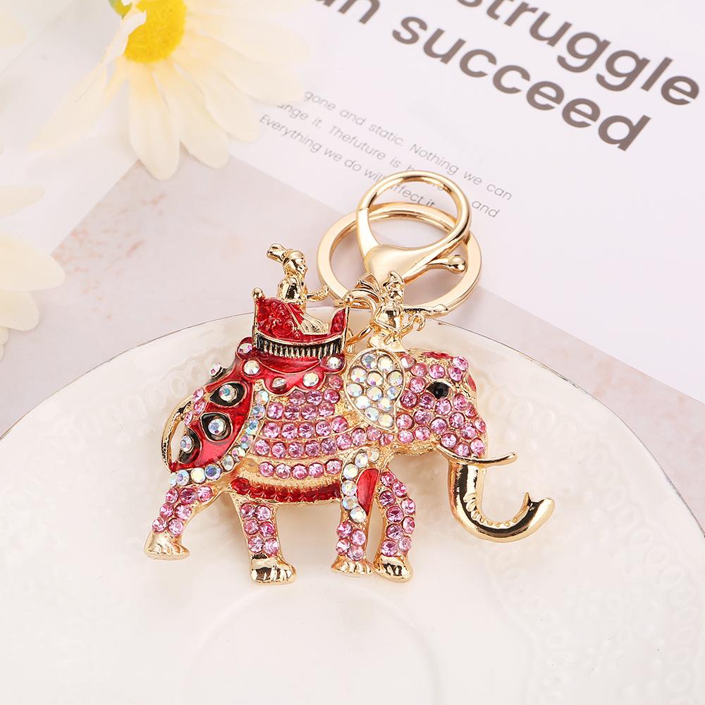 Southeast Asian Elephant Keychain: Colorful Thai Elephant Pendant Bag Charm - Lucky Travel Gift