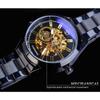 Forsining Men Fashion and Leisure Hollow Blue Glass Waterproof Mechanical Watch