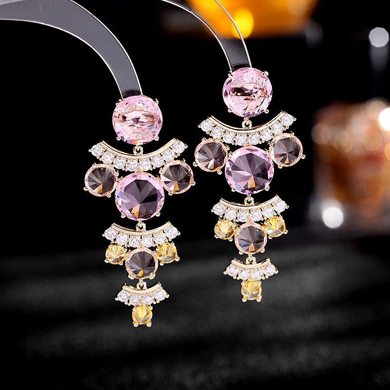 Orecchini pendenti da sposa per banchetti di temperamento moda Europa e America 925 Ago in argento Gioielli di marca di lusso Zirconi cubici