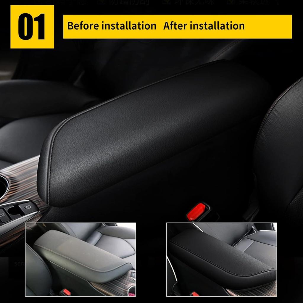 AOMSAZTO Center Console Cover Ized Armrest Cover Compatible With 2018-2024 Toyota Camry, Leather Arm Rest Covering For Car, Well-Make Durable Console
