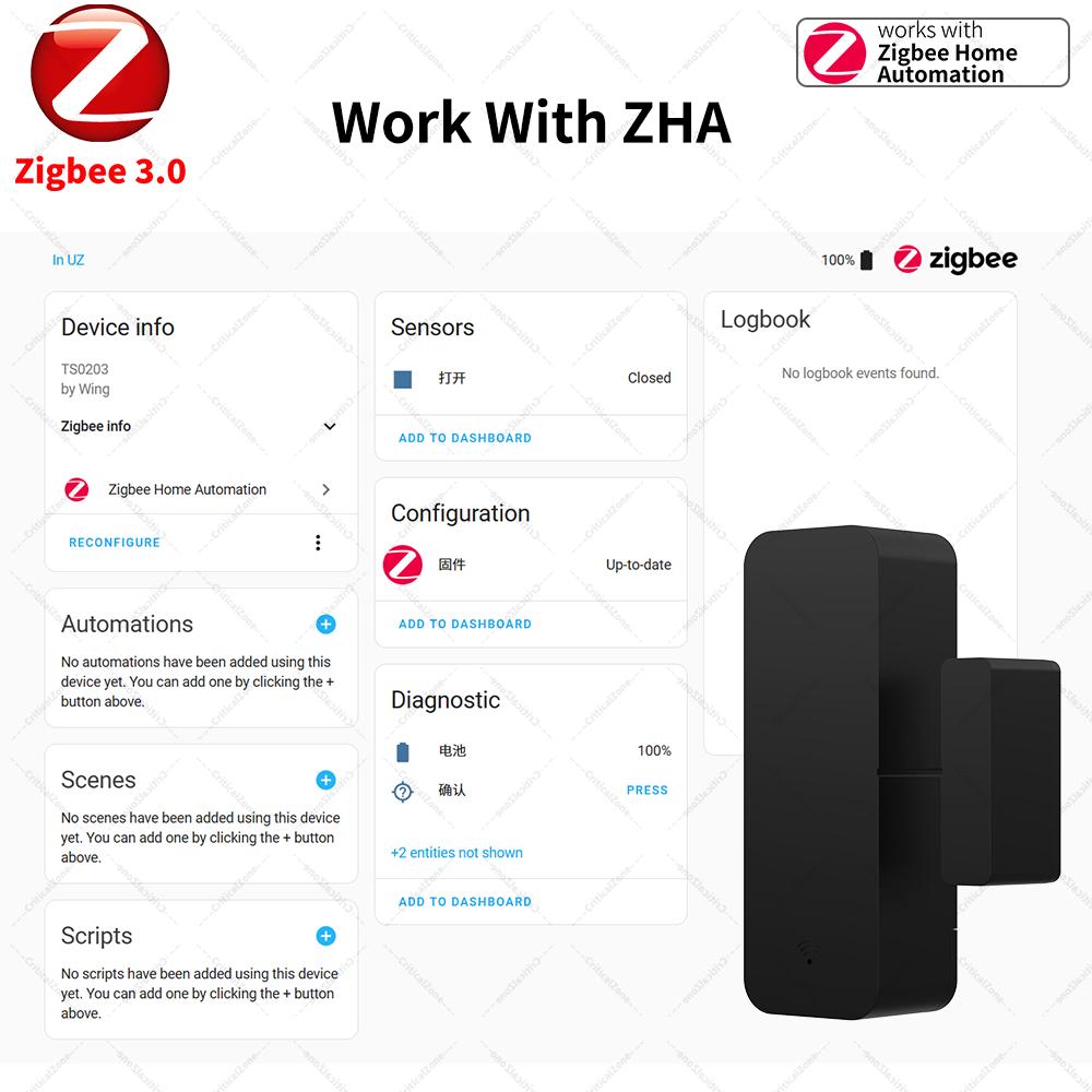 Zigbee 3.0 Door Window Sensor Contact Sensor Zigbee Hub Required Work with Home Assistant Yandex Alexa ZHA Zigbee2MQTT