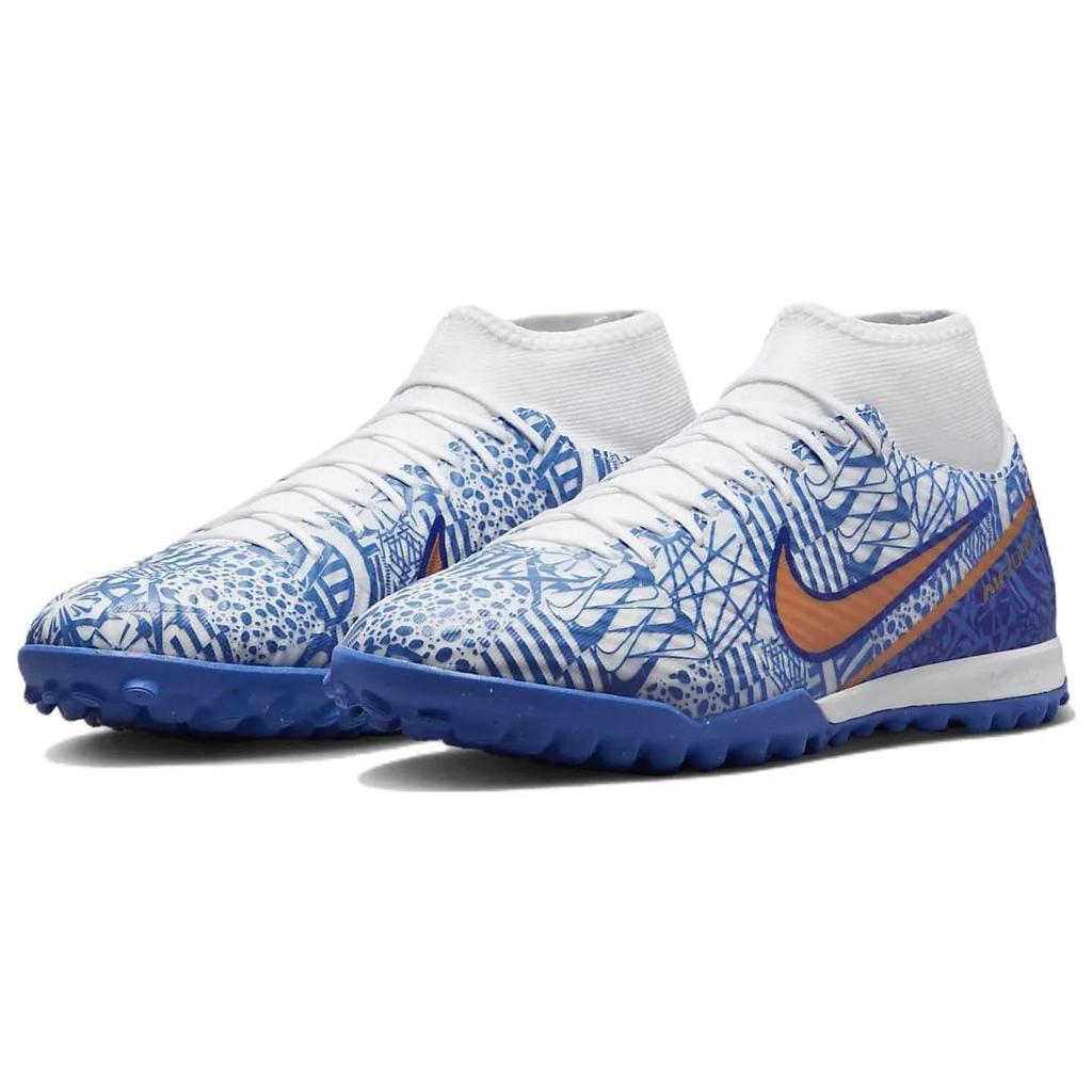 Nike Zoom Mercurial Superfly 9 Academy CR7 TF 'Azulejo' (Unisex) White / Concord / Medium Blue / Metallic Copper Soccer Shoes DQ5320 182