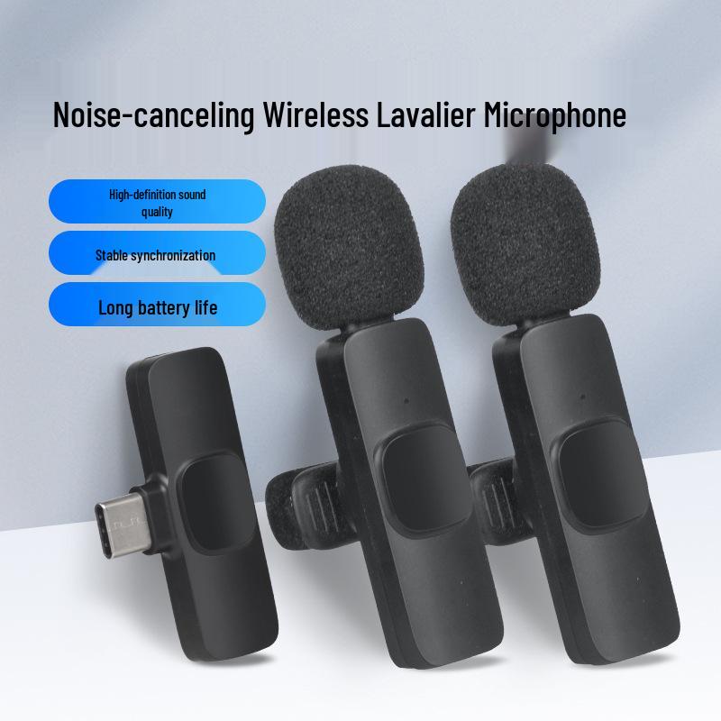 Wireless Clip-On Lavalier Microphone for Mobile Streaming and Recording