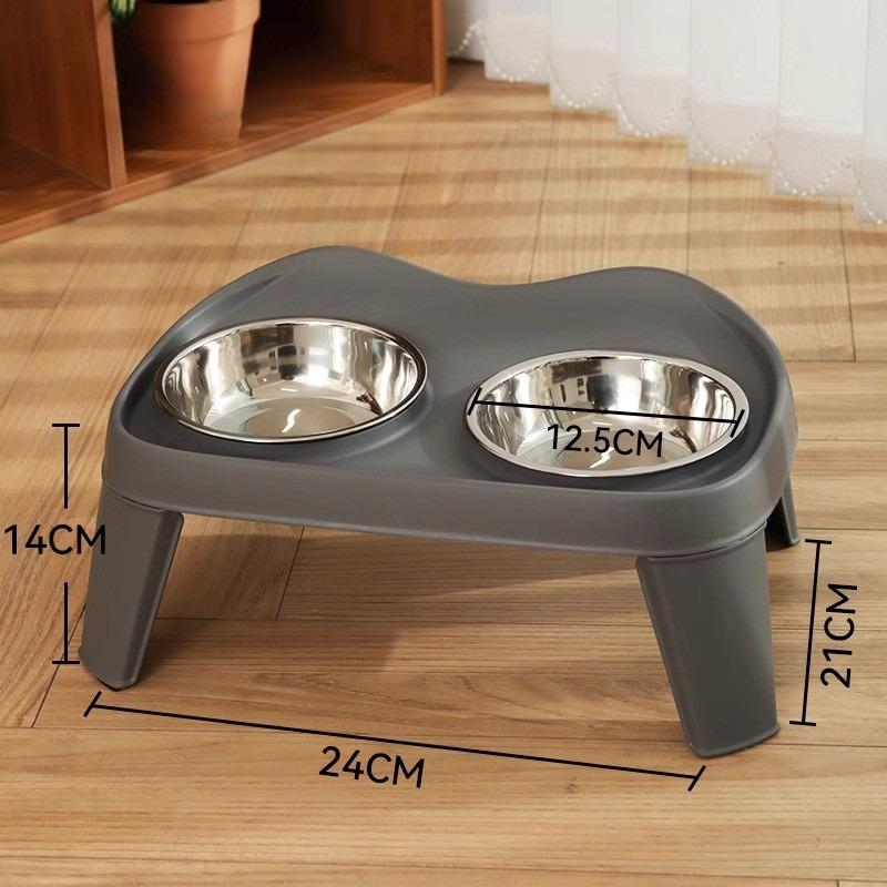 

Drip-free Dog Bowls Elevated Collapsible Double Dog Bowl Feeders Foldable Plastic Stainless Steel Dogs Food Bowl Sets