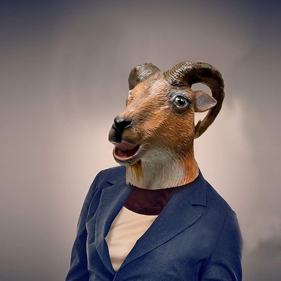 Kozia maska lateksowa, maska na imprezę taneczną