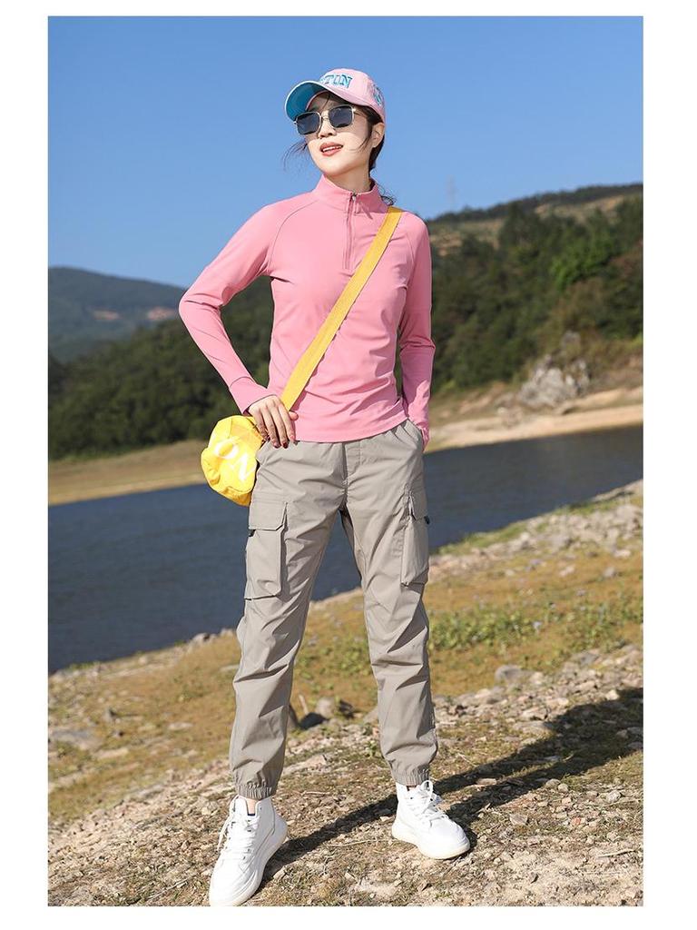 Women's Quick-Dry Outdoor Long-Sleeve T-Shirt: Sweat-Absorbent, Breathable, Sun Protection - Ideal for Hiking, Mountaineering & Sports In Autumn