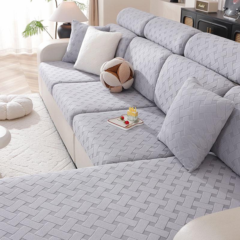 

Эластичный чехол на диван Роскошный регулируемый эластичный чехол для дивана для гостиной Чехол на сиденье дивана 1 2 3 4-местный L-образный полный комплект 3seater plus светло-серый