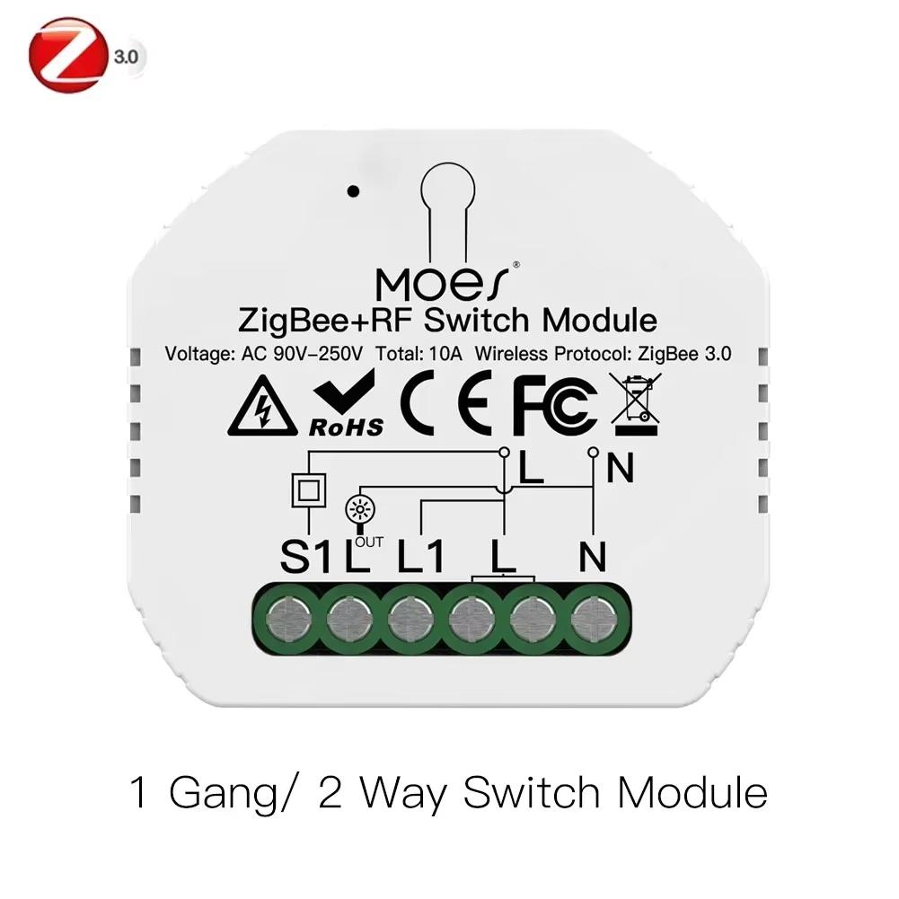 MOES Smart RF ZigBee 3.0 DIY Switch Module Tuya Smart Life App Remote Control Works Alexa Google Home Assistant Voice Controller