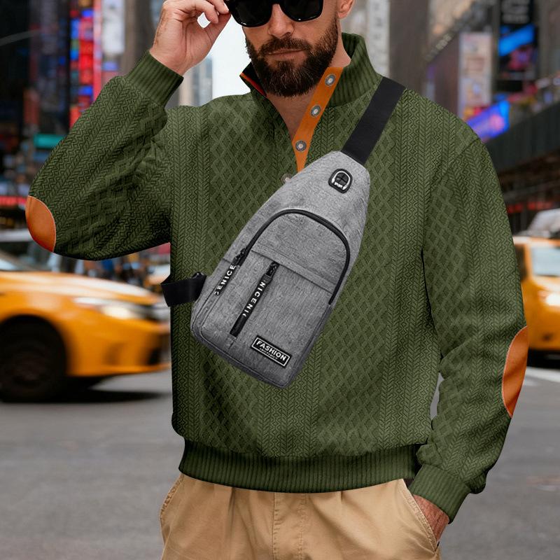 2025 Autumn and Winter New Loose Retro Stand Collar Casual Sweatshirt