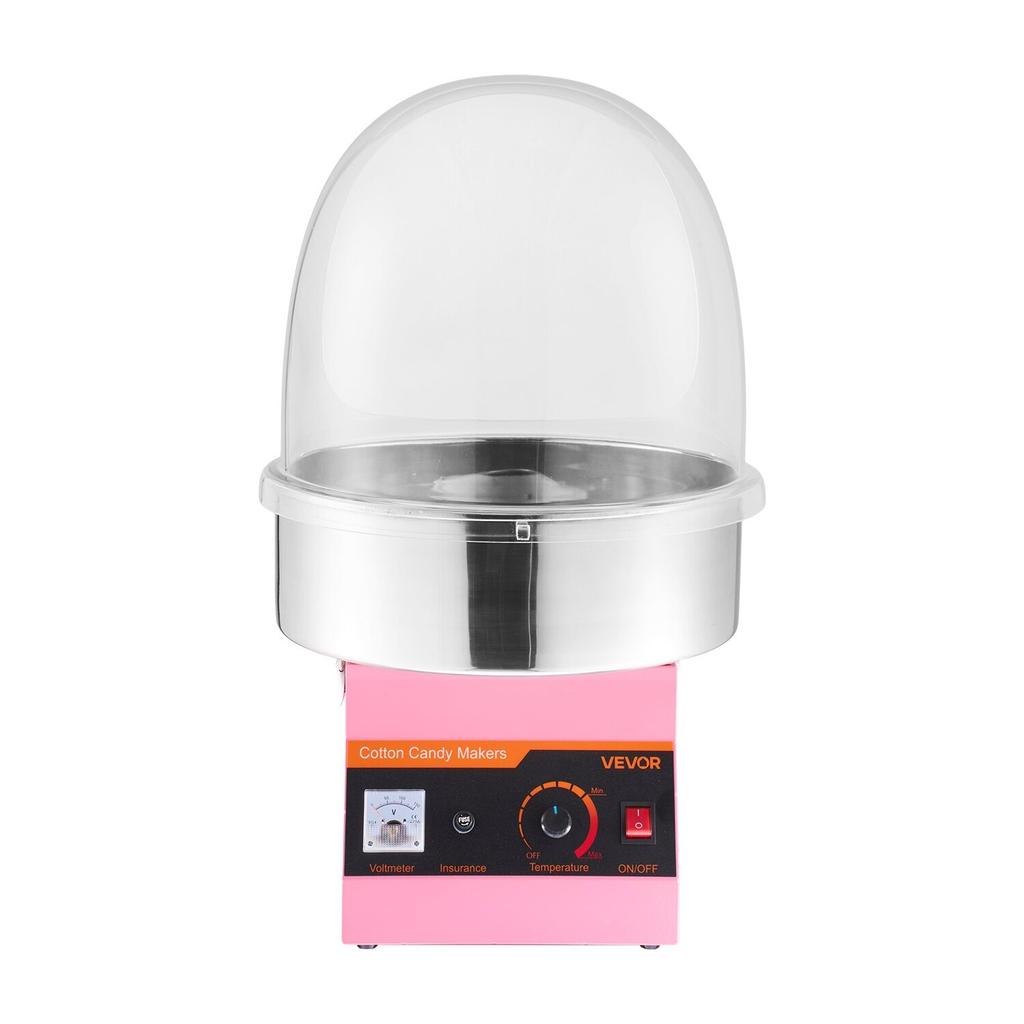 Electric Cotton Candy Machine, 1000W Commercial Floss Maker With Cover, Commercial Cotton Candy Machine w/Stainless Steel Bowl & Sugar Scoop, Ideal