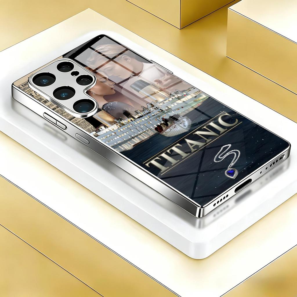 Classic movie Titanic Phone Case For Samsung S26 S25 S24 S23 S22 S21 Plus Ultra Note20 Electroplated glass Phone Case