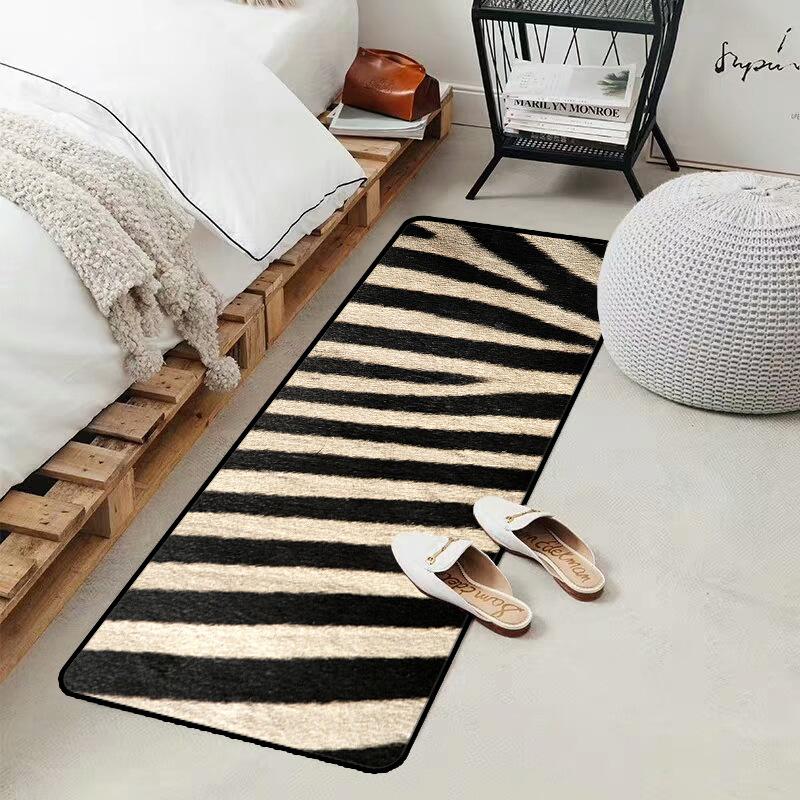 Faux Animal Skin Kitchen Mats Tiger Leopard Print Bedroom Carpets Anti Slip Door Floor Mat Entrance Doormat Kitchen Area Rugs