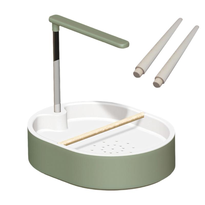 

Large Plastic Tub For Pet Birds Including 2 Natural Wood Perches And Water Refreshment Feature зелений