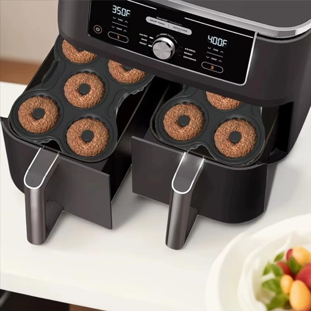 No Stick Air Fryer Donut  Baking Pan Silicone Donut Making Tray Easy To Clean Donut Mold  Home