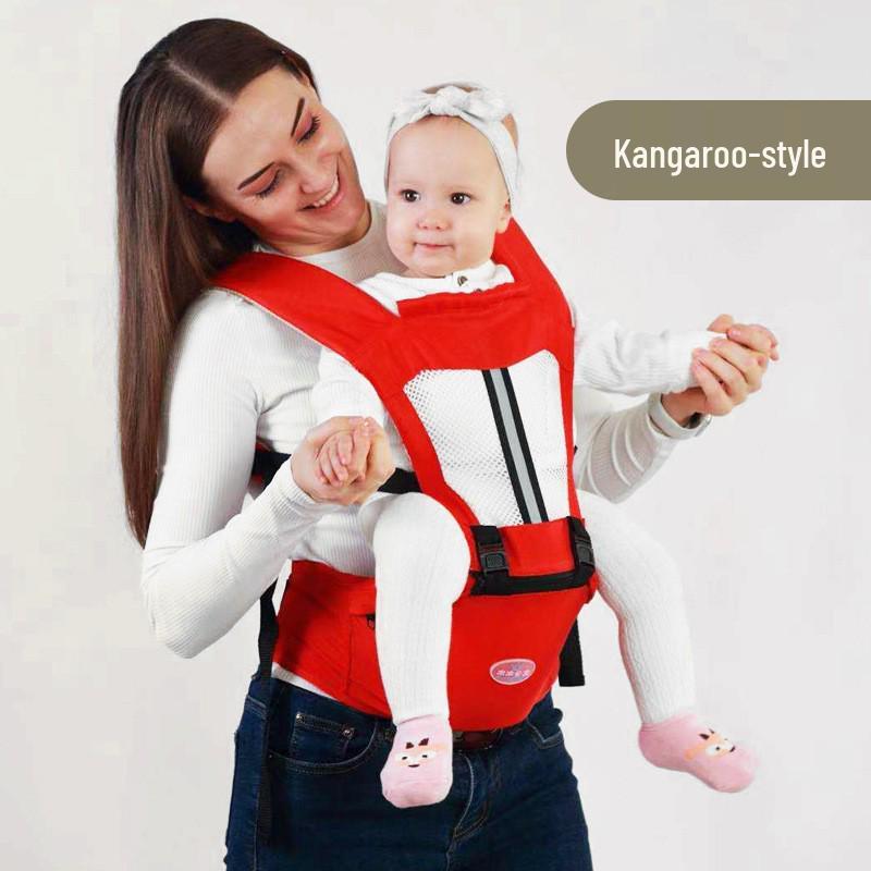 Four Seasons Double Shoulder Breathable Baby Carrier with Waist Stool