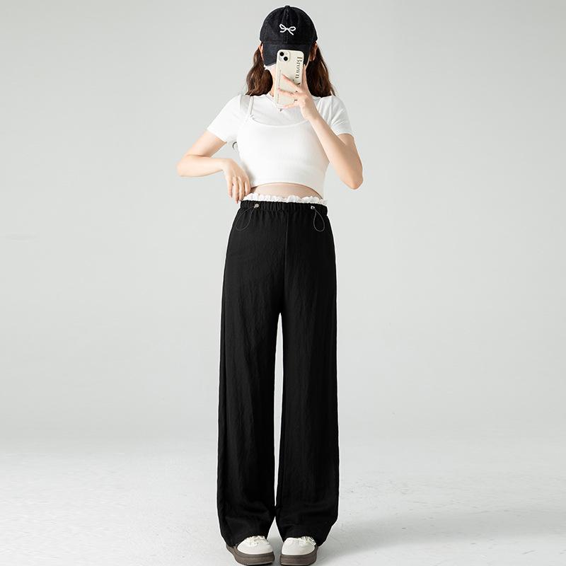 Real Shot 2026 Spring/Summer High Waist Slimming Maternity Wide Leg Trousers XL