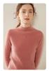 Women's Striped Half-High Neck Cashmere Slim Fit Sweater - Versatile Knitwear Base Layer