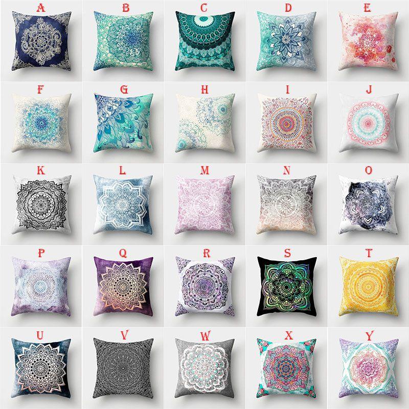 Elegant Boho Mandala Flower Square Cushion Cover For Stylish Home And Car Decoration