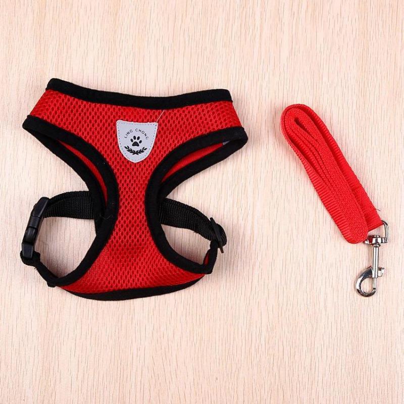 Imbracatura per cani morbida e traspirante Imbracatura per gilet in rete di poliestere per guinzaglio per cinghia refettore per cani e gatti