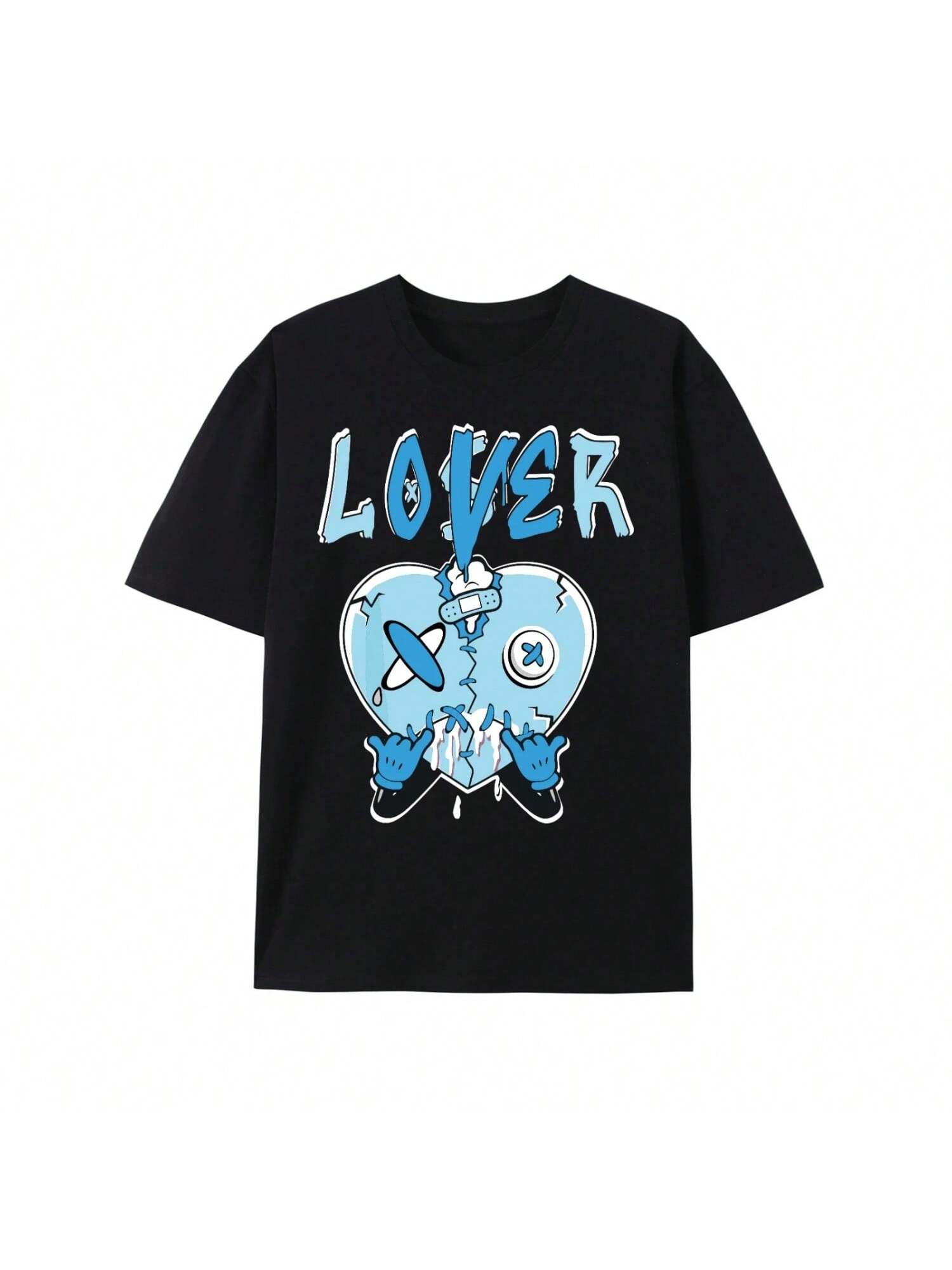 Loser Lover Light Blue Printed Vintage Casual T-Shirt Spring Summer Short Sleeve Round Neck Wo unisex T-Shirt S разноцветный