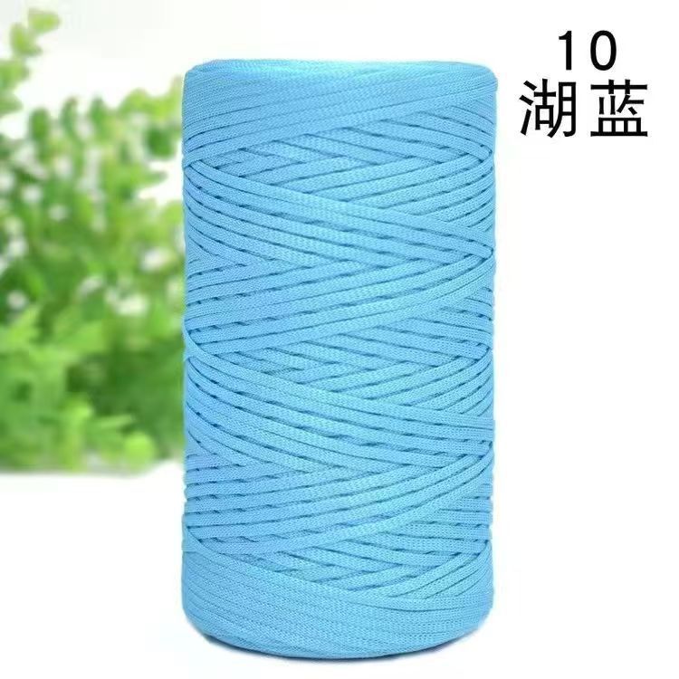 Flat Belt Wool, Light Body Ice Silk Mercerized Cotton Linen, Hand-Woven Crocheted Diy Hook Bag, Hat Seat Cushion, Hollow Thread
