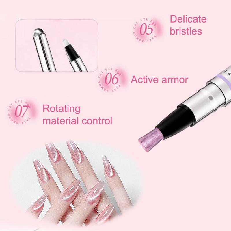 6 In 1 Cat Eye Magnetic Pen For Nails All-In-One Nail Polish Gel For Gel Polish Lazy Manicure Construction Magnetic Beads Pen