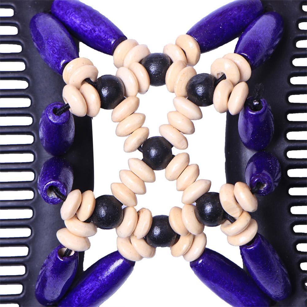 Women Retro Double Magic Comb Clip Beads Elasticity Hairpin Stretchy Hair Comb