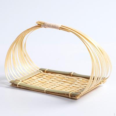 Bamboo Food Serving Basket Bread Multipurpose Breakfast Fruit Bowl Handwoven