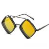 "2190 Metal Diamond Double Beam Anti-UV Sunglasses for Men and Women"