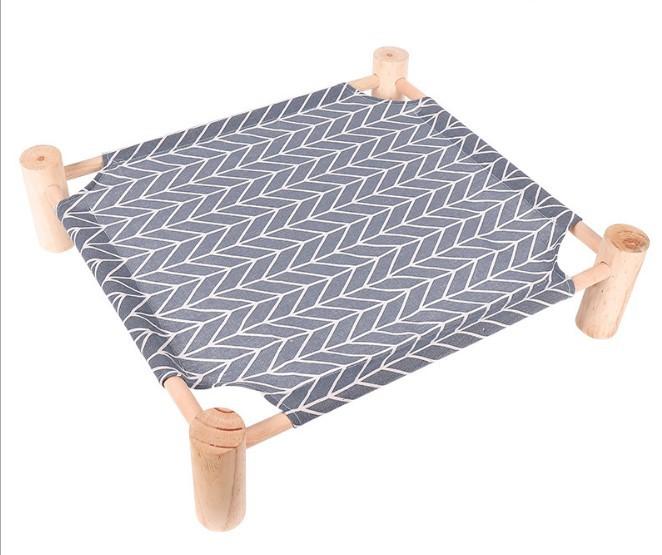 Abnehmbares und waschbares Haustier-Feldbett, bequemes Katzennest für alle Jahreszeiten, feuchtigkeitsbeständiges Katzenbett aus Kiefernholz, Zwinger-Hängematte