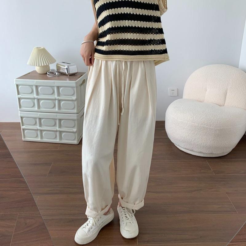 High-waisted Japanese Loose Radish Pants for Women in Autumn, Casual Pear-shaped Figure Wide-leg Pants